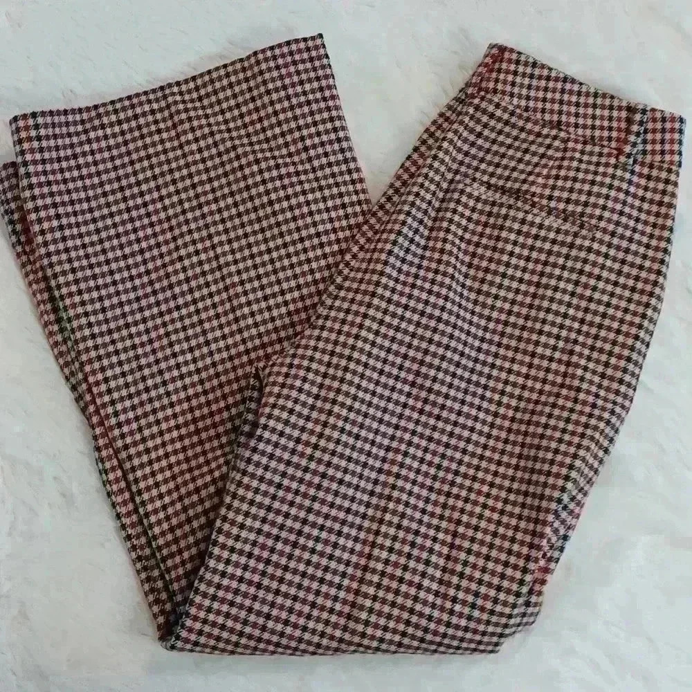 Boden Red and White Checkered Flare Pants - Picture 5 of 7